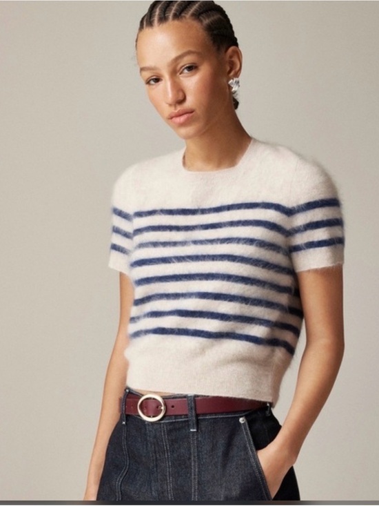 J. Crew Sweaters - J. Crew Brushed 100% Cashmere Striped Sweater - size Medium